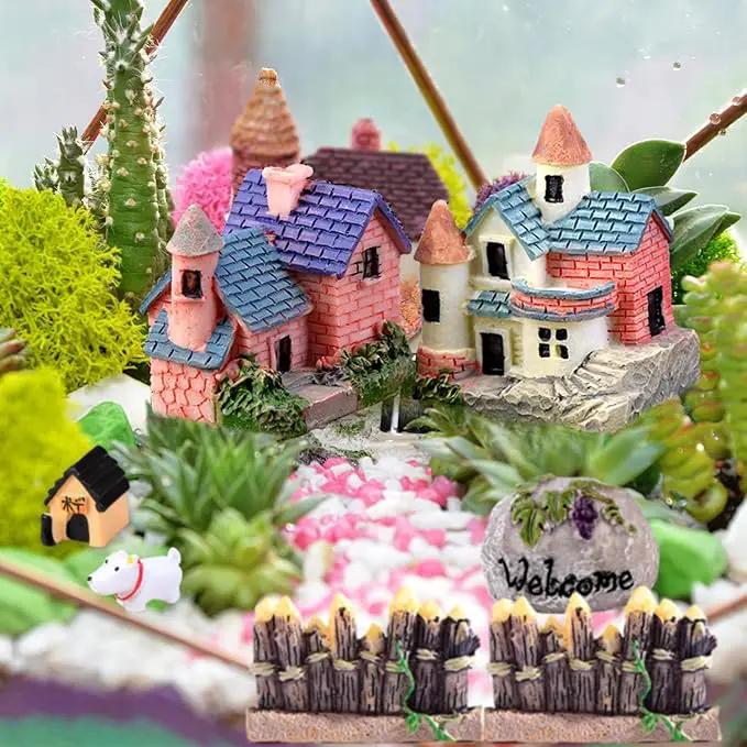 Fairy Garden Accessories, Fairies Welcome Garden Kit, 48pcs Miniature Fairy Garden Ornament for Christmas Decoration Fairy Garden Potted Plant Desk Decor by GreenHaven Gardens