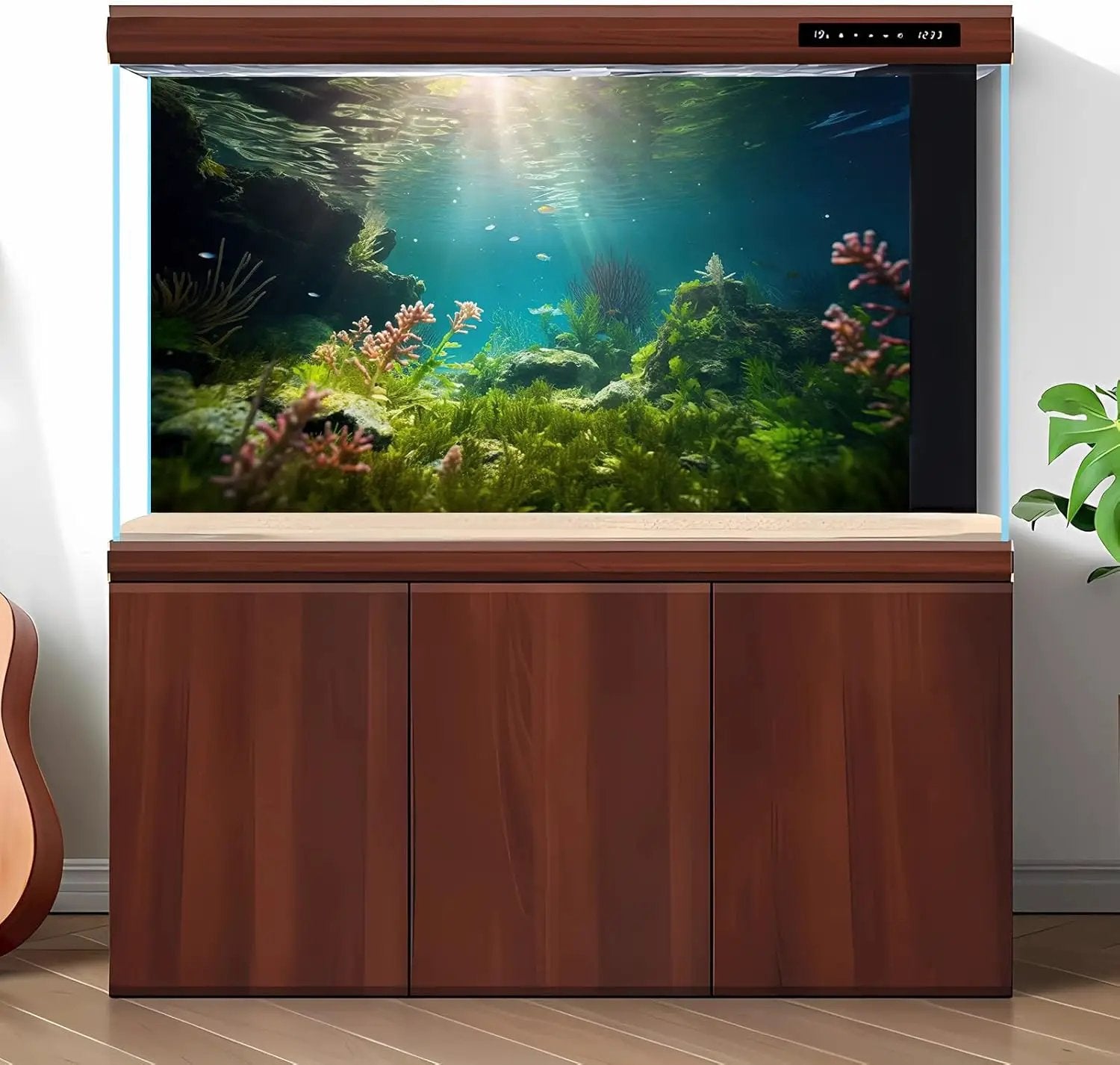 Ocean Floor Fish Tank Background Under The Sea Aquarium Background Underwater Aquatic Plants Sunray Terrarium Backgrounds Deep Sea Rock Tropical Aquarium Fish Tank Backgrounds Decors 36x24in by GreenHaven Gardens