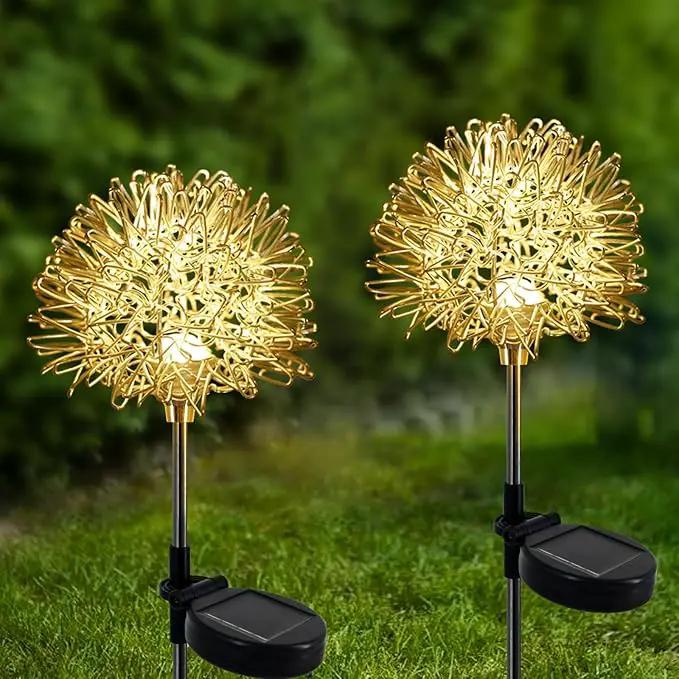 2 Pack Sunflower Garden Lights + 2 Pack Aluminum Ball Garden Lights by GreenHaven Gardens