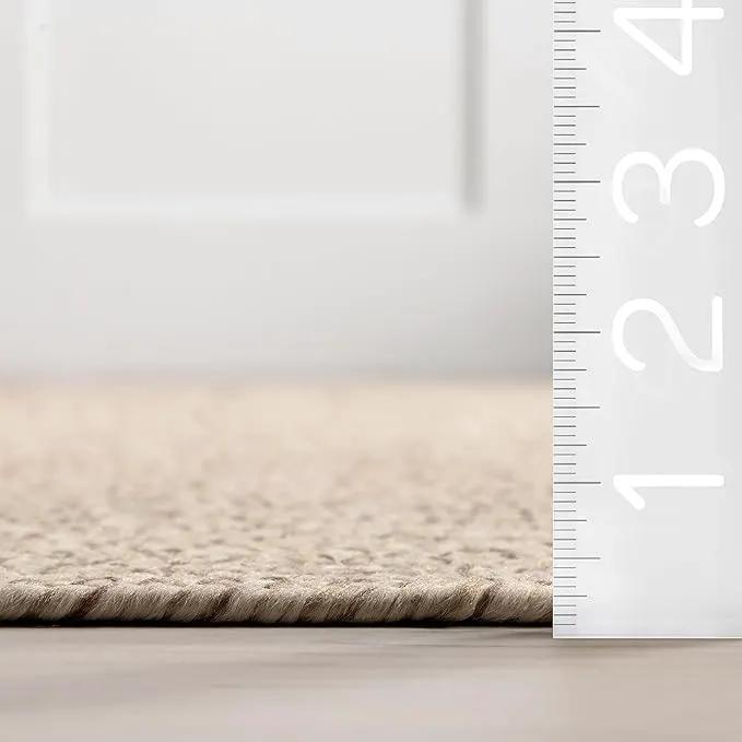 nuLOOM 2' x 3' Solid Hand Braided Indoor/Outdoor Area Rug, Pet-Friendly, High Traffic, Weather Resistant, for Patio, Balcony, Bedroom, Living Room, Dining Room, Wynn Tan by GreenHaven Gardens