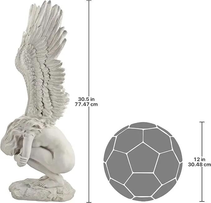 Design Toscano Remembrance and Redemption Angel Religious Indoor/Outdoor Garden Statue, Large 30 Inch Tall, Cast Stone Resin, Antique Stone Finish by GreenHaven Gardens