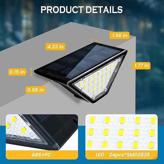 SOLPEX Solar Step Lights for Outside, 24 LEDs Solar Stair Lights Outdoor Waterproof Decor for Porch, Front Door, Stair, Step, Deck, Fence, Balcony, Patio, Wall, Yard, Garden(6 Pack, Cold White) by GreenHaven Gardens