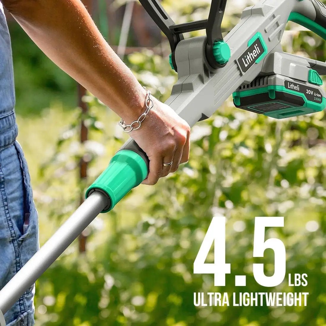 Litheli 20V Cordless String Trimmer and Edger, 12" Electric Weed Wacker with Auto Line Feed, Includes 2.0Ah Battery and Charger. by GreenHaven Gardens