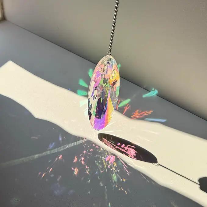 3PCS 5" Large Crystal Sun Catcher Prisms, Hanging Suncatchers with Glass Prism, Rainbow Maker for Room, Windows,Garden,Fantasy Aesthetic Home Decor. (YGBS02) by GreenHaven Gardens