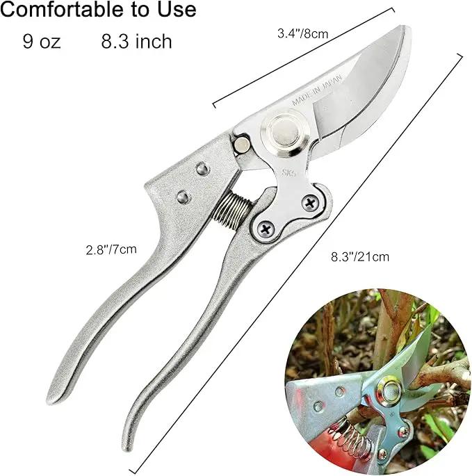 TONMA Pruning Shears for Gardening [Made in Japan] 8 Inch Bypass Garden Scissors Secateurs, Premium Japanese Gardening Tools Hand Pruner Clippers with Ergonomic Handle by GreenHaven Gardens