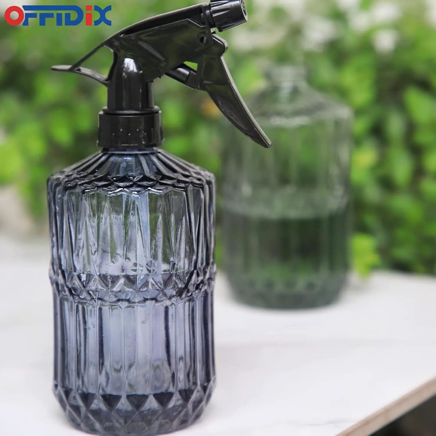 OFFIDIX Glass Spray Bottle, Fine Mist Plant Mister, Handheld Pressure Watering Can,Adjustable Nozzle Glass Spray Bottle,0.43L/15.17oz Handheld Spray Bottles for Garden Plants Cleaning Solutions（Gray） by GreenHaven Gardens