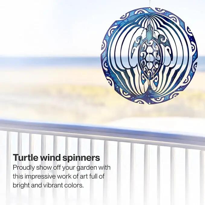 VP Home Tribal Turtle Kinetic Wind Spinners for Yard and Garden Wind Spinner Outdoor Metal Large Hanging Turtle Decor 3D Garden Art Wind Sculpture Spinners Kinetic Art Lawn Ornaments, 12x15 inches by GreenHaven Gardens