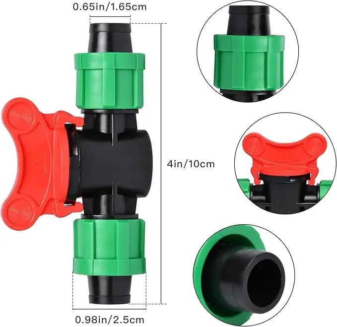 Supkiir 6 Pieces Drip Irrigation Shut-Off Valve 1/2 Inch Universal Drip Irrigation Tubing Coupling Valve by GreenHaven Gardens