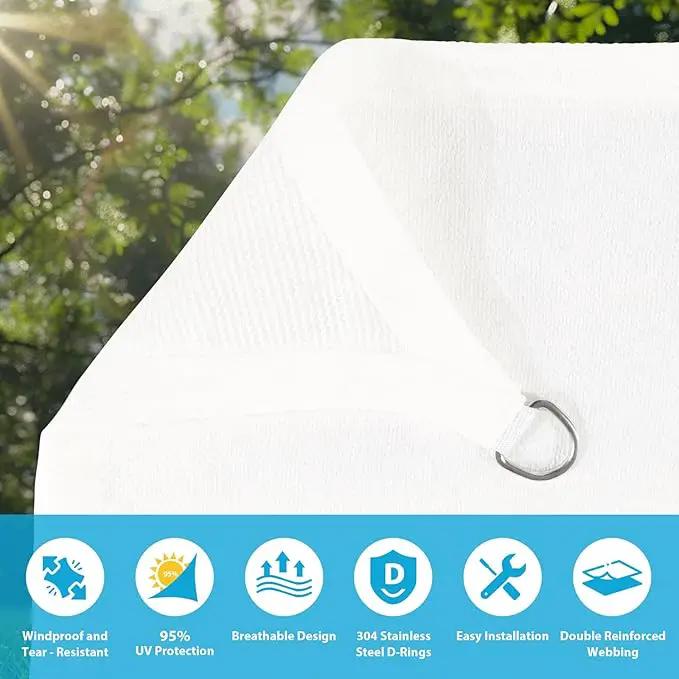 Amagenix Sun Shade Sail 6'X15' Curved Edge Outdoor Shade Canopy White Breathable 95% UV Block Shade Cloth for Patio Garden Backyard (We Make Custom Size) by GreenHaven Gardens