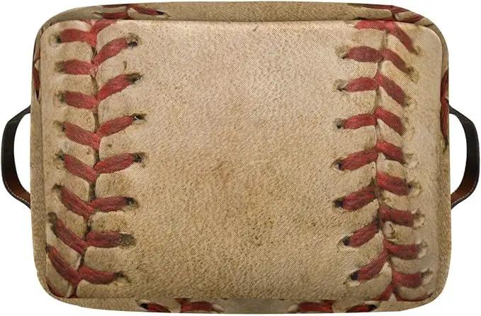 Baseball Rectangular Storage Basket Organizer Bin Shelf Baskets For Home Office Dorm by GreenHaven Gardens