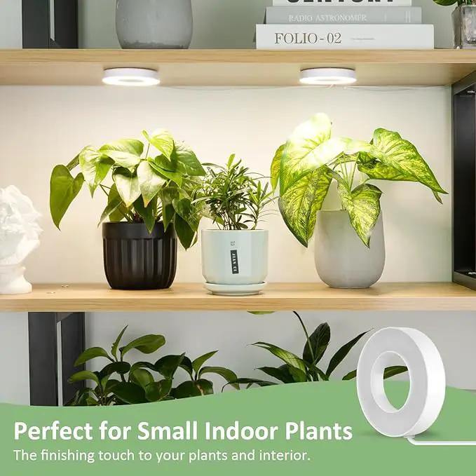 LORDEM Ceiling Grow Light for Indoor Plants, 96 LEDs Full Spectrum LED Plant Light, 5V Plant Lamp with 4/8/12H Auto Switch, 4 Dimmable Brightness Levels, Ideal for Small Plants, Dual Head, Corded by GreenHaven Gardens