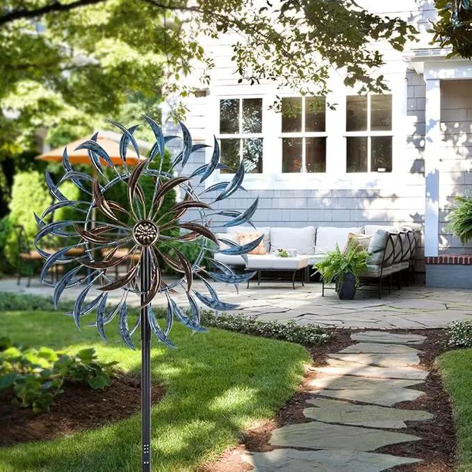 VEWOGARDEN Large Wind Spinners Outdoor, Metal Wind Sculptures & Spinners 360 Degrees Kinetic Wind Spinners for Yard and Garden 64 * 15.7 Inches by GreenHaven Gardens
