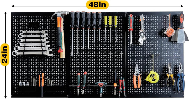 Ultrawall Peg Board Wall Organizer 4 ft. Metal Pegboard Garage Wall Pegboard Tool Storage Kit with Accessories for Garage, 45pcs by GreenHaven Gardens