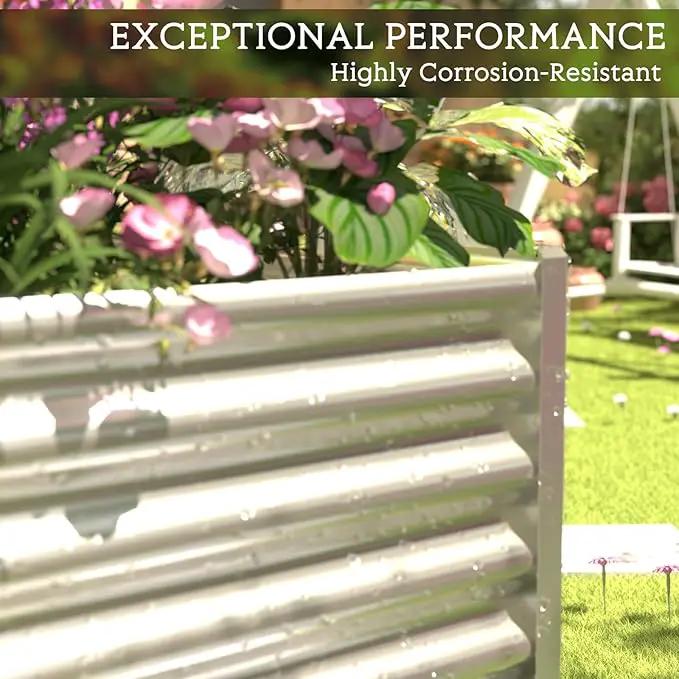 4 Pack 6x3FT Galvanized Raised Garden Bed Outdoor,Metal Garden Bed for Vegetables,Steel Raised Beds for Gardening,Above Ground Garden Box for Flower by GreenHaven Gardens