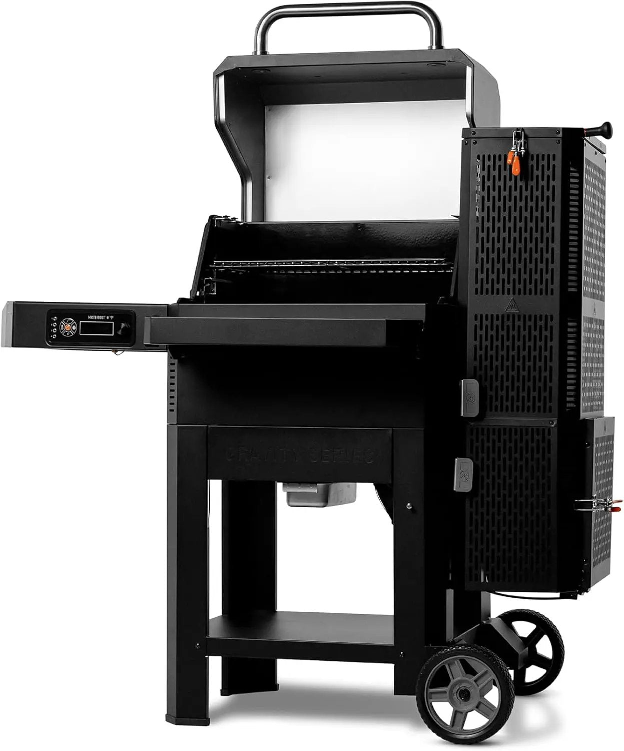Masterbuilt® Gravity Series® 600 Digital Charcoal Grill and Smoker,WiFi Technology, GravityFed™ Charcoal Hopper, 600 Cooking Sq. Inches, Reversible Smoke&Sear Cast Iron Grates, Black, Model MB20041023 by GreenHaven Gardens