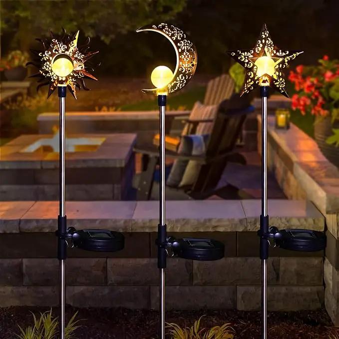 Tryme Solar Lights Outdoor Garden Decorations Sun Moon Star Stake Light Decorative Waterproof Warm White LED Yard Decor for Pathway Lawn Patio Courtyard Backyard by GreenHaven Gardens