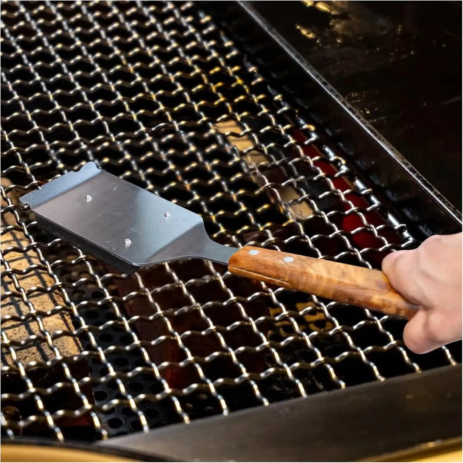 Barbecue Grill Brush and Stainless Steel Scraper Scraper Extended Large,Large Wooden Handle, Wire BBQ Grill Brush for Outdoor Grill - No Scratch- BBQ Grill Brush for Any Grill by GreenHaven Gardens