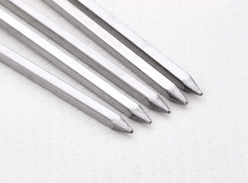 14 Inch Long Square kebab skewers,BBQ Stainless Steel Skewers,12 Pack (BBQ Skewers Square 14inch-12p)