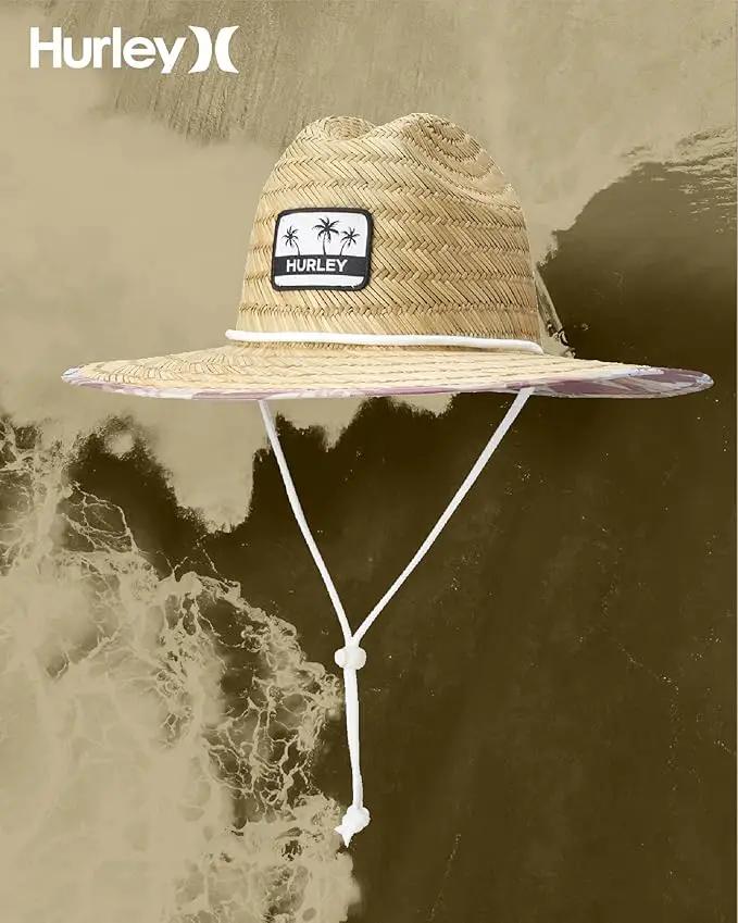 Hurley Women's Straw Hats - Real Straw Hat Medium Brim and Adjustable Chin Strap by GreenHaven Gardens