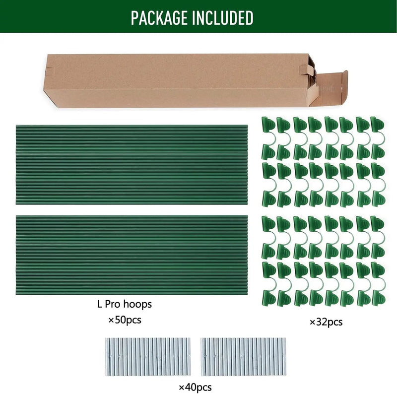 MAXPACE Greenhouse Hoops for 2.7ft or Wider Grow Tunnel, Rust-Free Fiberglass Support Hoops Frame for Garden Fabric, DIY Plant Support Garden Stakes, Gardening Supplies, 50pcs by GreenHaven Gardens