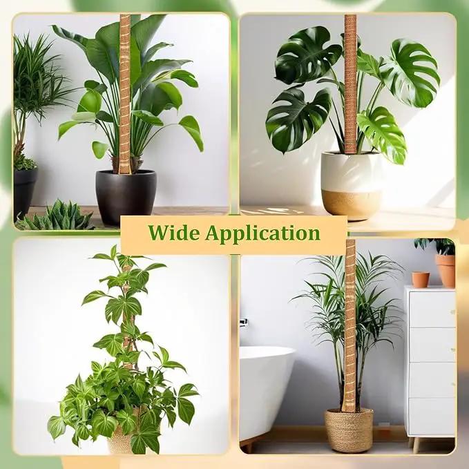Moss Pole, 4 Pack 15Inch Monstera Plant Support Stackable Moss Poles for Plants, Moss Sticks with 15pcs Labels and 78in Garden Ties,Monstera Plant Stake for Climbing Plants,Can Stacked Up to 42” by GreenHaven Gardens