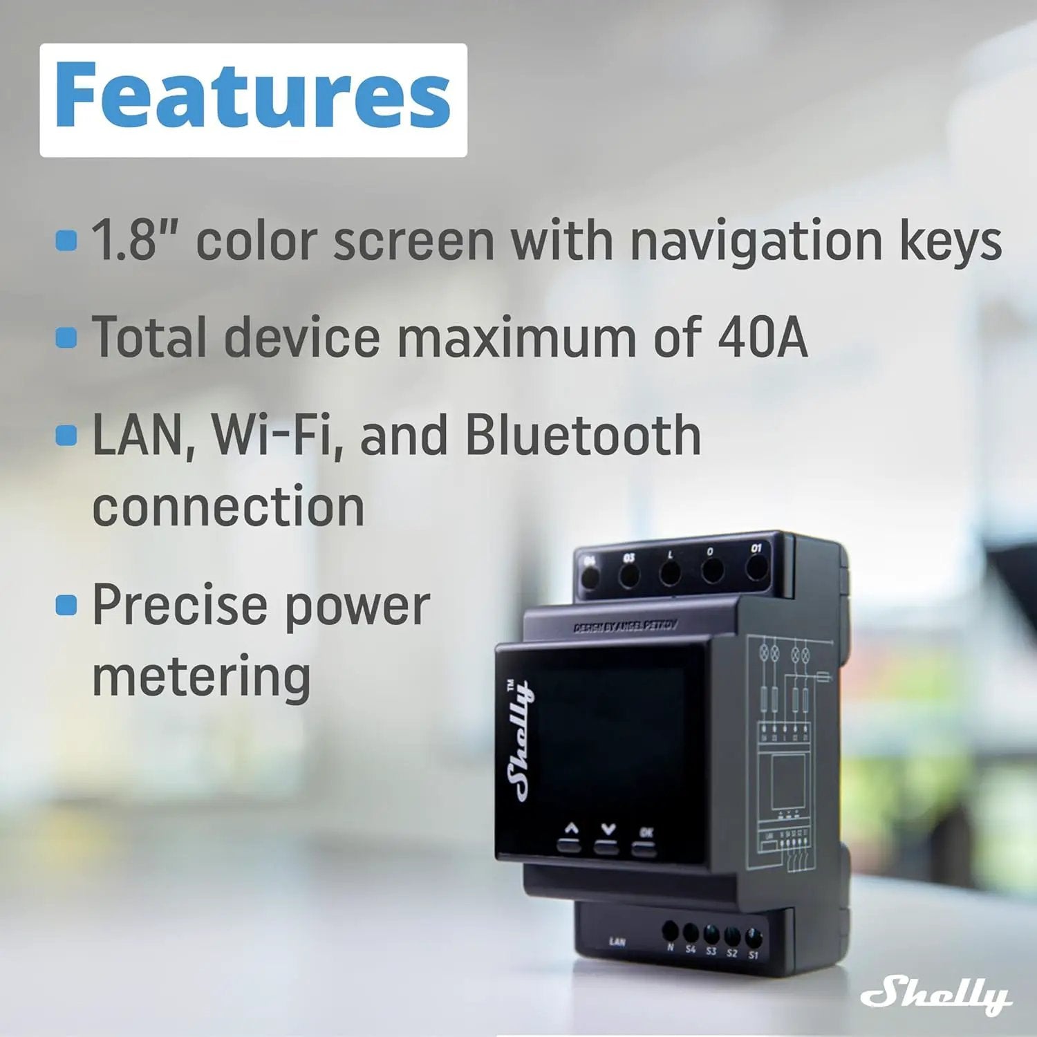 Shelly Pro 4PM | Wi-Fi & LAN, 4-Channel Smart Relay with Power Metering | Home Automation | Compatible with Alexa & Google Home | iOS Android App| Remote Appliances Control and Monitoring by GreenHaven Gardens