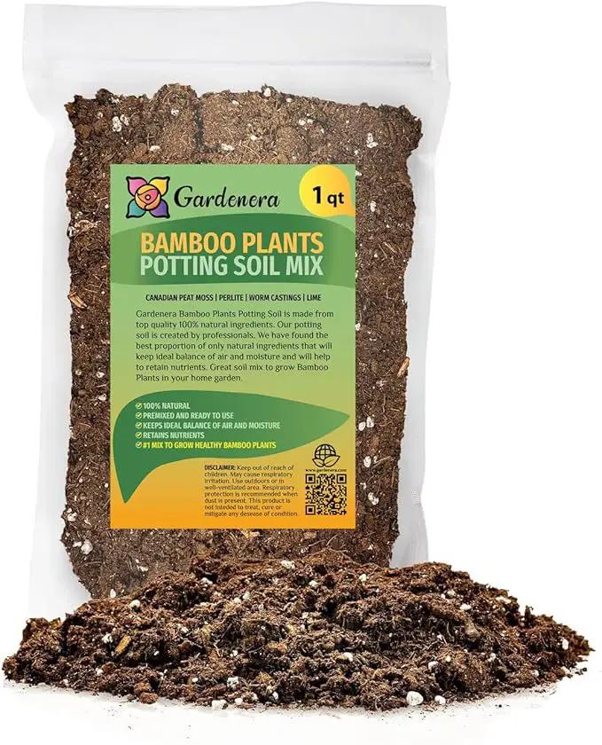 Premium Bamboo Potting Soil Mix - (1 Quart Bag) by GreenHaven Gardens