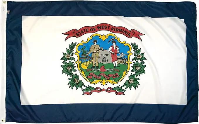 FlagSource West Virginia Nylon State Flag, Made in the USA, 5x8' by GreenHaven Gardens