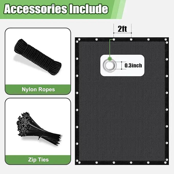Outdoor 90% Sun Shade Cloth with Grommets, 8 X 24 FT Pergola Shade Cover for Garden Patio Carport Kennel Swimming Pool, Dark Grey (We Make Custom Size) by GreenHaven Gardens