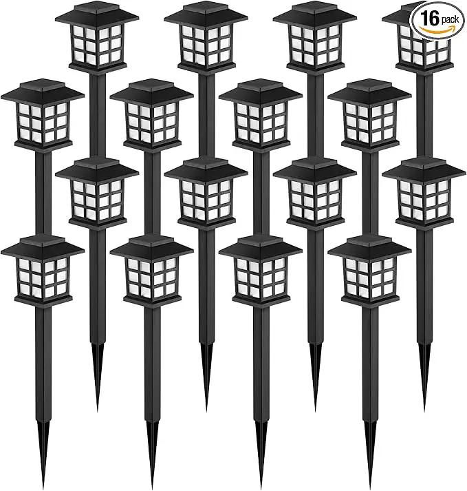 GIGALUMI Solar Outdoor Lights，16 Pack LED Solar Lights Outdoor Waterproof, Solar Walkway Lights Maintain 10 Hours of Lighting for Your Garden, Landscape, Path, Yard, Patio, Driveway by GreenHaven Gardens