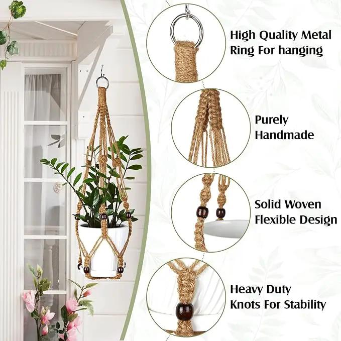 Hoteam 12 Pcs Macrame Plant Hangers Macrame Hanging Planters for Indoor Plants Handmade Boho Hanging Baskets Flower Pots Holder for Outdoor Home Wall Decor by GreenHaven Gardens