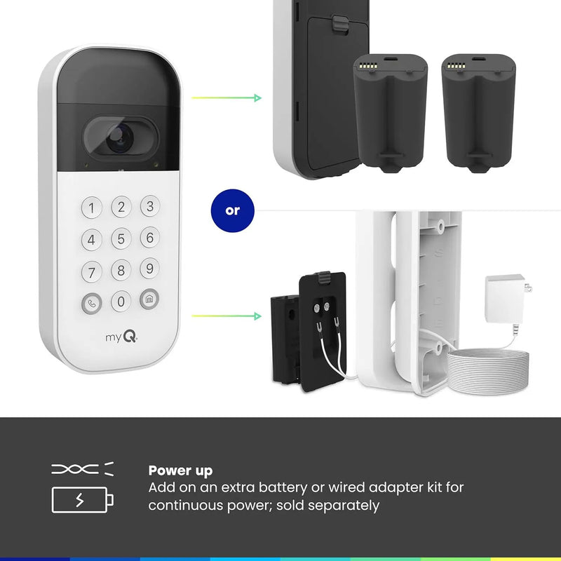 myQ Smart Garage Door Video Keypad with Wide-Angle Camera,Customizable PIN Codes,and Smartphone Control–Take Charge of Your Garage Access Works with Chamberlain, LiftMaster and Craftsman openers,White by GreenHaven Gardens