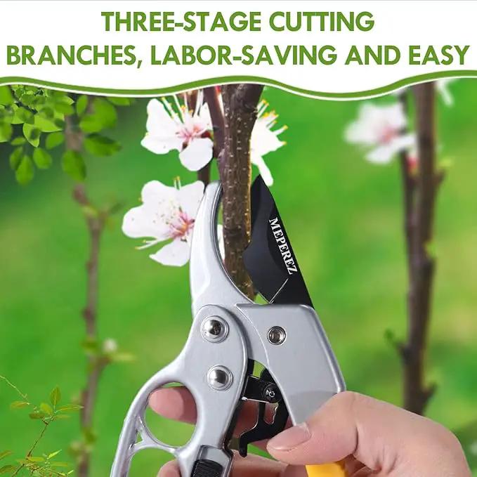 Garden Clippers, Premium Germany Pruners, Work 3 Times Easier, Professional Pruning Shears, Cutting Rose, Flower, Hedge, Stem, Sharp Scissors Gardening Tools, Arthritis Weak Hand Snips by GreenHaven Gardens