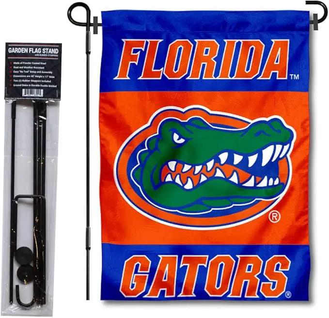 College Flags & Banners Co. Florida Gators Garden Flag with Stand Holder by GreenHaven Gardens