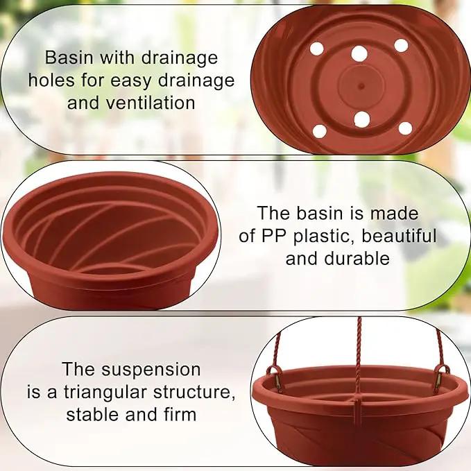 Tioncy 50 Pcs Plastic Hanging Planter Round Hanging Pot for Plants Containers with Hook Flower Plant Pots Holders for Outdoor Indoor Plant Balcony Garden Decor(Coffee) by GreenHaven Gardens