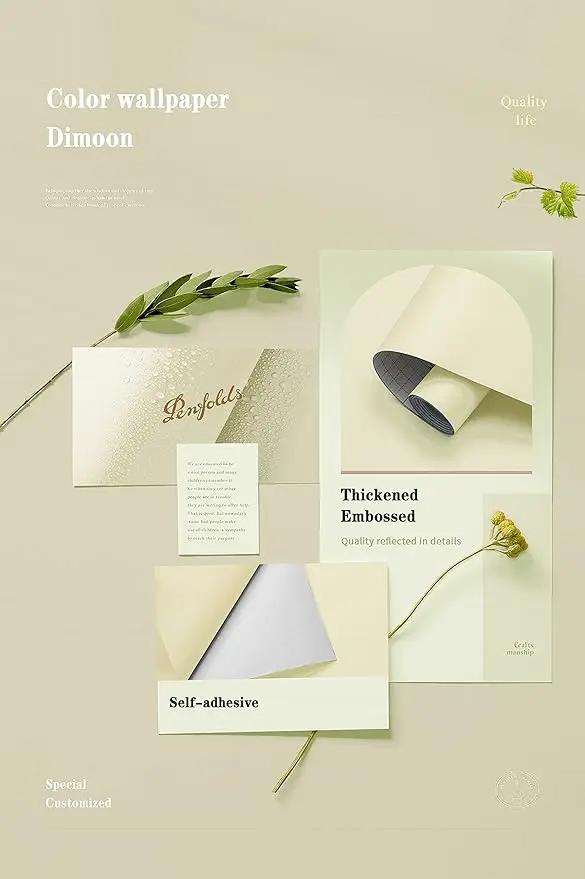 Dimoon 118''x17.7'' Beige Peel and Stick Wallpaper Contact Paper Modern Self Adhesive Wall Paper Removable Renter Friendly Textured Solid Color Shelf Cabinet Vinyl Roll (118''x17.7'',Beige) by GreenHaven Gardens
