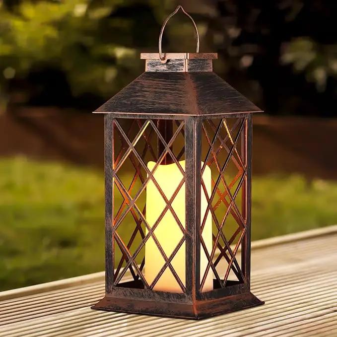 Solar Lantern Outdoor Waterproof Garden Decor Hanging Lanterns Birthday Gifts for Women Mom 11" LED Flickering Flameless Candle Christmas Table Lights for Yard, Patio, Porch, Backyard (1 Packs) by GreenHaven Gardens