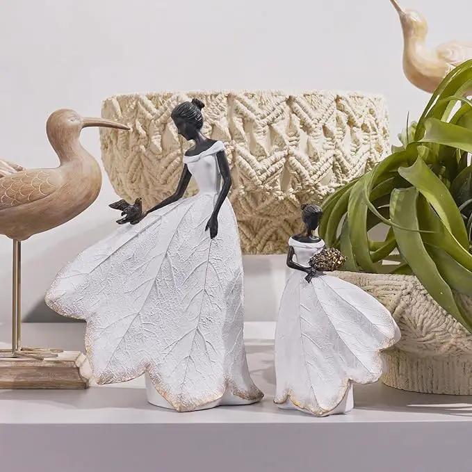 Guichifun Fairy Statue Collection Home Decoration - White Leaf Angel Girls Resin Living Room Bookshelf Decor Garden Outdoor Bathroom Decorations Figurines Gift 5.5 x 3.25 x 8 Inch by GreenHaven Gardens