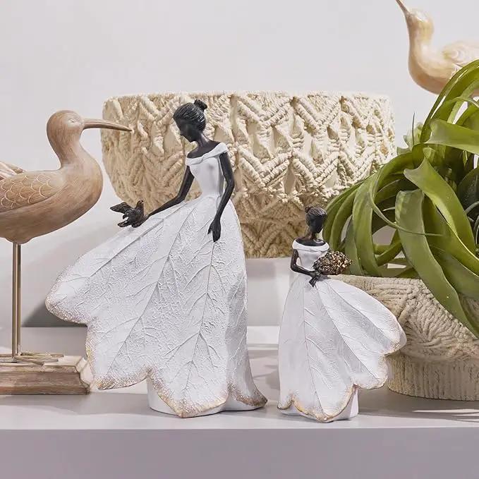 Guichifun Fairy Statue Collection Home Decoration - White Leaf Angel Girls Resin Home Decor for Outside or Inside Rustic Garden Grave Decorations for Cemetery Figurines Gift 5 x 3 x 7.5 Inch by GreenHaven Gardens