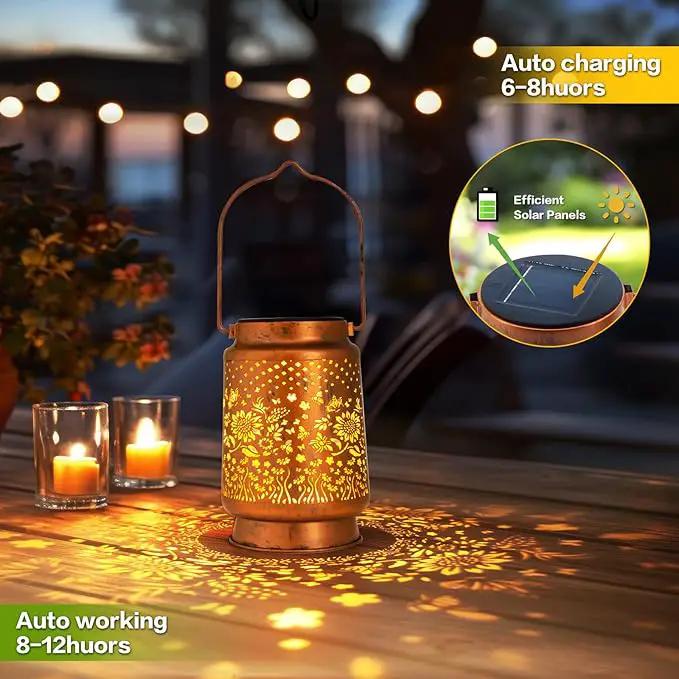 Solar Lanterns Outdoor Garden Decor, Gifts for Women, Mom, Grandma, Birthday, Thanksgiving, Decorative Waterproof Hanging Metal LED Light for Yard, Patio, Lawn, Landscape, Backyard (Sunflower) by GreenHaven Gardens