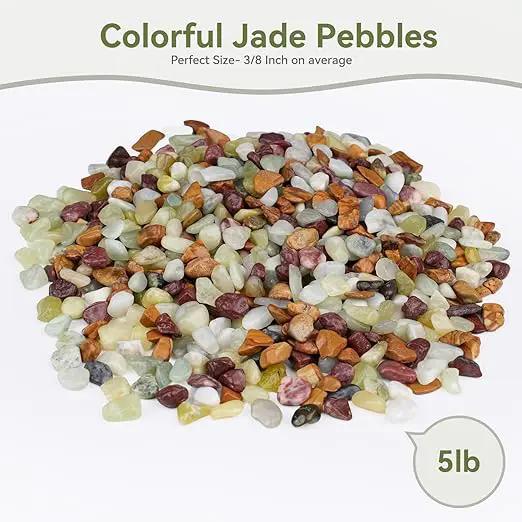 5 lbs Pebbles for Indoor Plants, Succulent Rocks, 3/8" Polished Pebbles for Bamboo, Vase, Terrarium, Natural Decorative Small River Rocks for Crafts, Cactus, Outdoor Garden Landscaping by GreenHaven Gardens