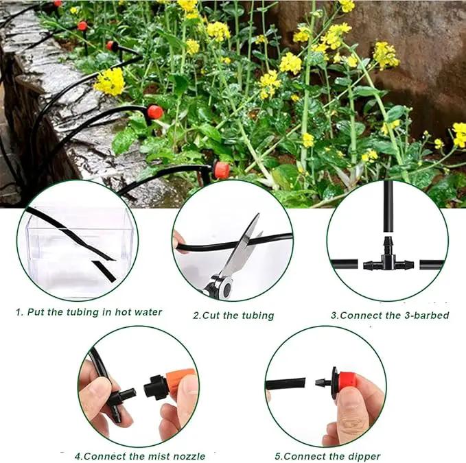 Garden Irrigation Kit,131ft 1/4" Drip Irrigation Kit Garden Irrigation System with Adjustable Nozzle Dripper Automatic Irrigation Equipment Set for Garden,Greenhouse, Patio,Lawn by GreenHaven Gardens