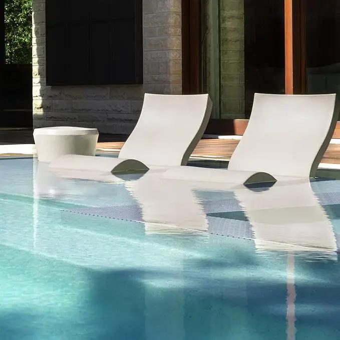 Ledge Lounger Signature in-Pool Low Back Chair for 0-9 inch Water Depths (Set of 2) (Sandstone) by GreenHaven Gardens