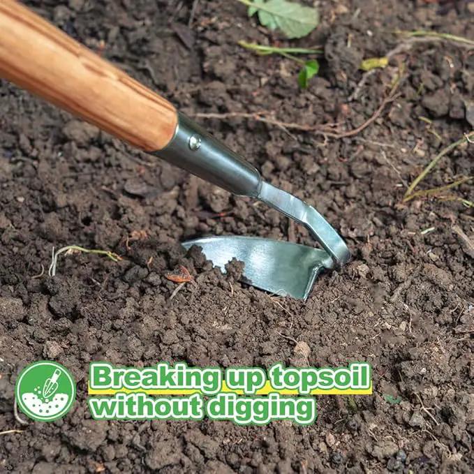 Berry&Bird Japanese Weeding Sickle, Versatile Long Handle Weeding Tool Garden Hoe for Effective Weeding, Cultivating, Soil Loosening & Digging by GreenHaven Gardens
