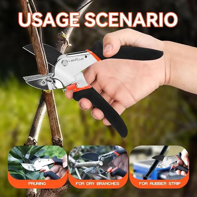 8" Professional Heavy Duty Anvil Pruning Shears with Anti-Rust SK-5 Blades, Garden Shears for Dry Stems and Small Branches, Gardening Scissors, Clippers for Wood, Non-Slip Handle. | LFXP1108S by GreenHaven Gardens