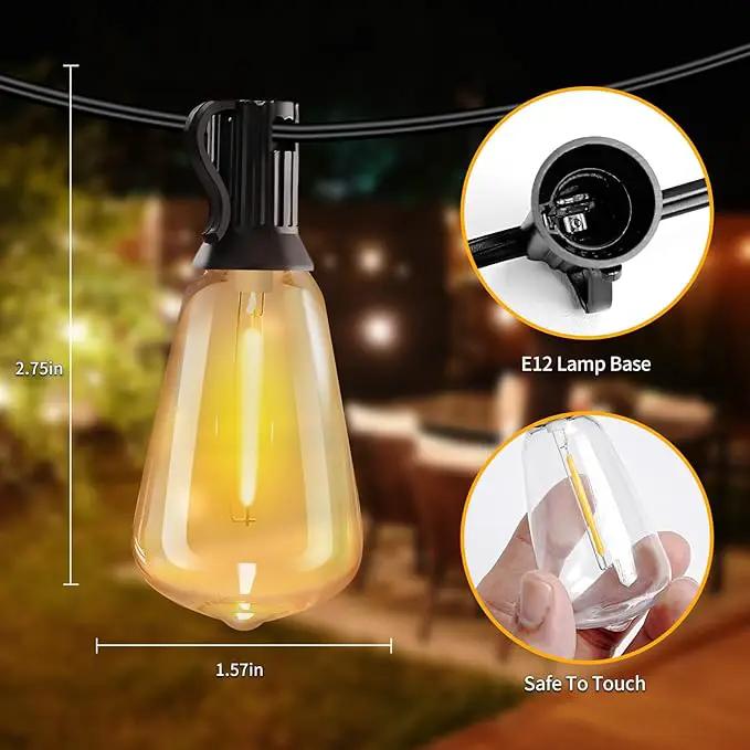 50ft Solar String Lights with Remote, 25+1 Bulbs Solar Patio Lights Outdoor Waterproof, Solar Powered Dimmable Deck Lights for Garden Porch Party by GreenHaven Gardens