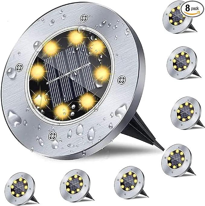 Solar Ground Lights, Waterproof Solar Garden Lights, Upgraded Outdoor Garden Waterproof Bright in-Ground Lights, Landscape Lights for Pathway,Yard,Deck,Lawn,Patio,Walkway (8 Pack Warm Light)… by GreenHaven Gardens