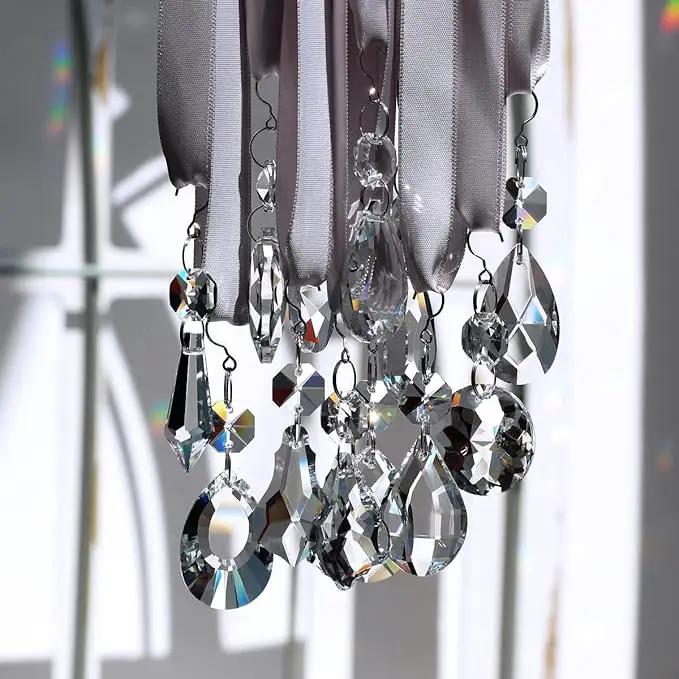 12pcs Glass Crystal Chandelier Prisms, Rainbow Hanging Crystals Suncatcher for Windows, Home Decoration by GreenHaven Gardens