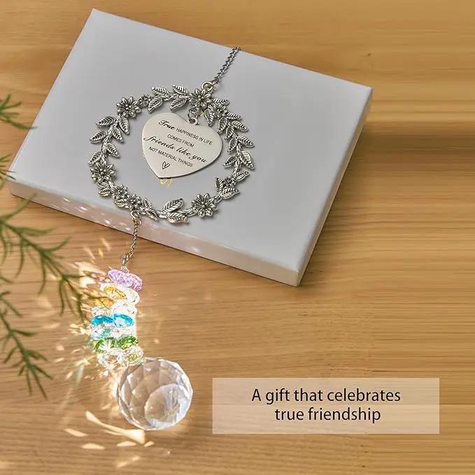 Friend Gifts Unique Friendship Gifts for Women,BFF, Bestie-Best Friend Birthday Gift, Hanging Rainbow Crystal Suncatcher Ornament by GreenHaven Gardens