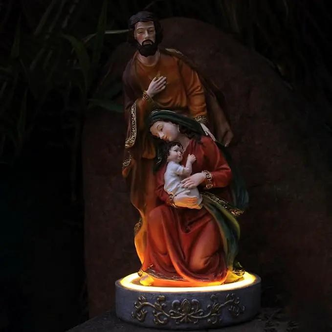 Jesus Statue Outdoor Decor Solar Lights, Religious Garden Statue, Blessed Father Outdoor Figure for Home/Garden Decor, Gift for Men/Father(11.22” H) by GreenHaven Gardens
